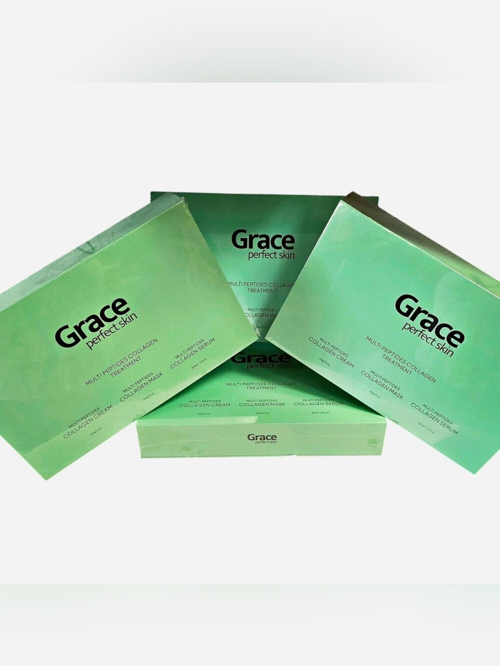 BUNDLE of FOUR Grace Perfect Skin 4-Part Multi-Peptides Collagen Treatment Sets